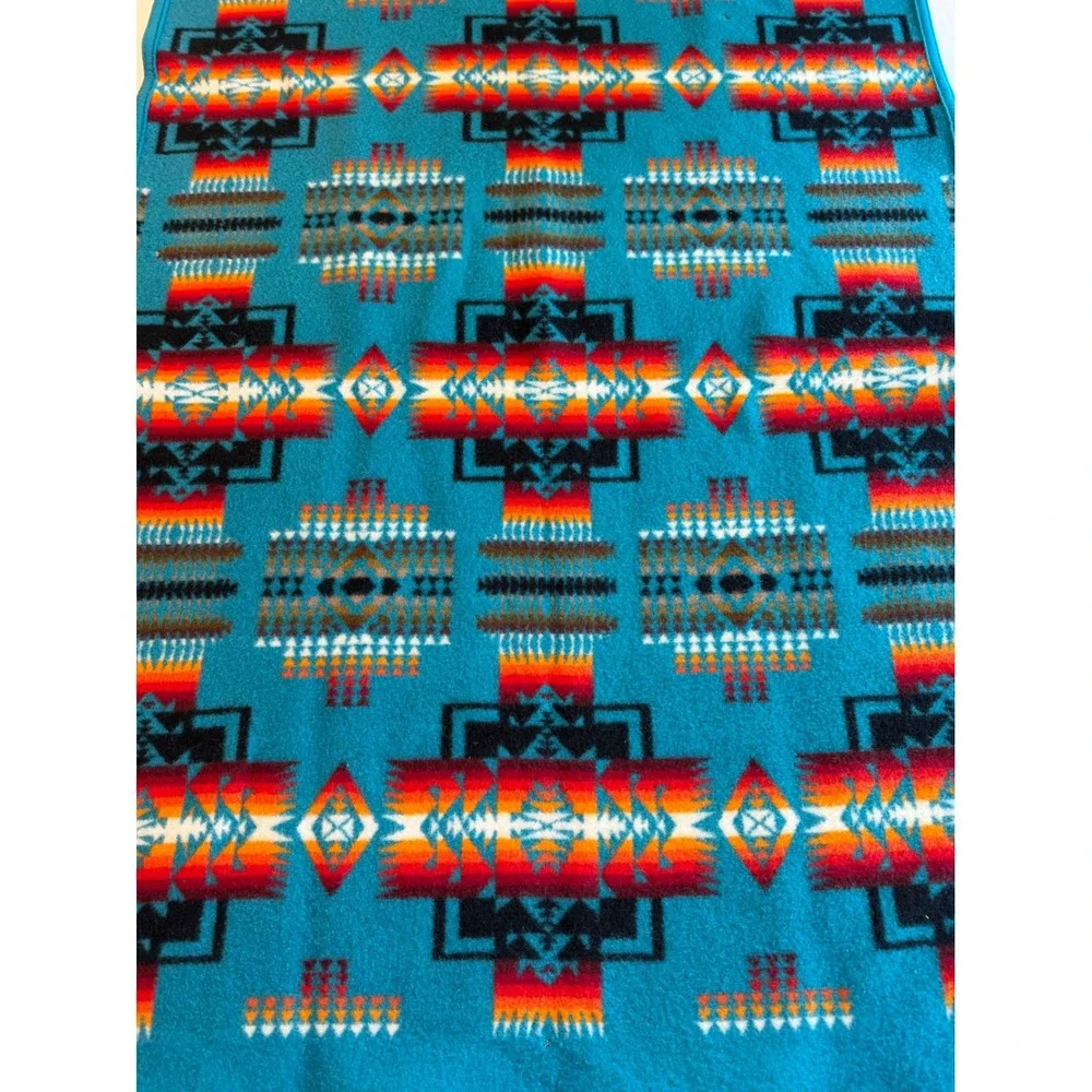 Pendleton Beaver State Wool Chief Joseph‎ Baby Blanket Turquoise Teal 33x43